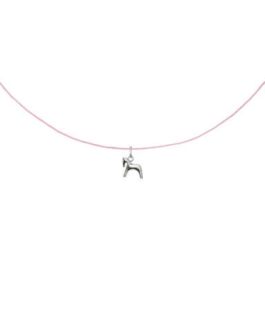 подвеска BURDO из стали на хлопковом розовом шнурке
