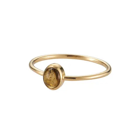 LAB170 кольцо с турмалином 16 размера (лимонное золото)