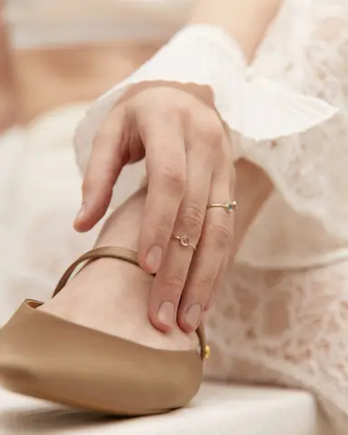 LAB156 кольцо с турмалином 16 размера (белое золото)