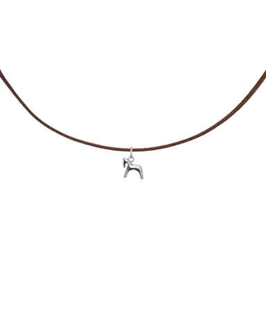 подвеска BURDO из стали на замшевом коричневом шнурке