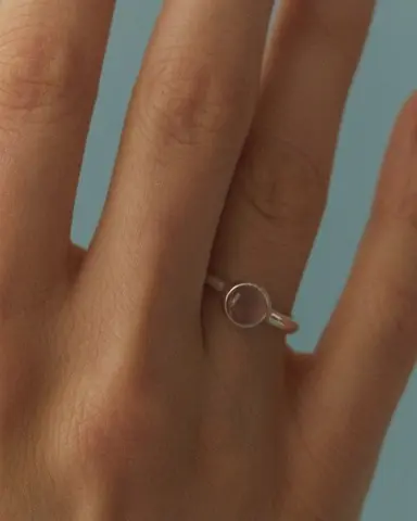 кольцо ALPHA с розовым кварцем