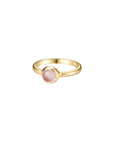 кольцо ALPHA с розовым кварцем (лимонное золото)
