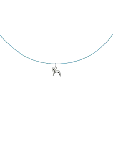 подвеска BURDO из стали на хлопковом голубом шнурке