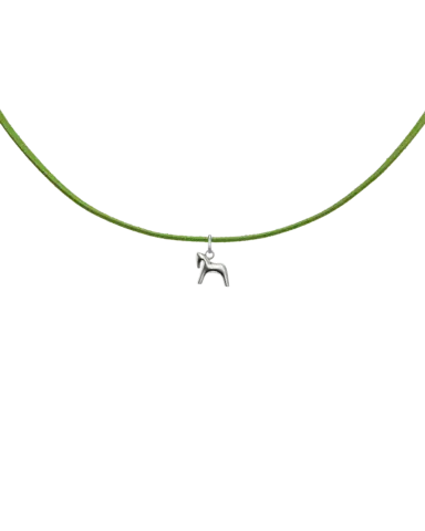 подвеска BURDO из стали на замшевом зеленом шнурке