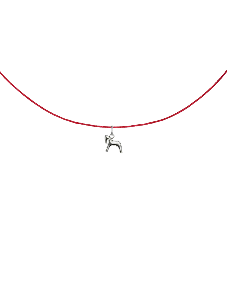 подвеска burdo из стали на хлопковом красном шнурке