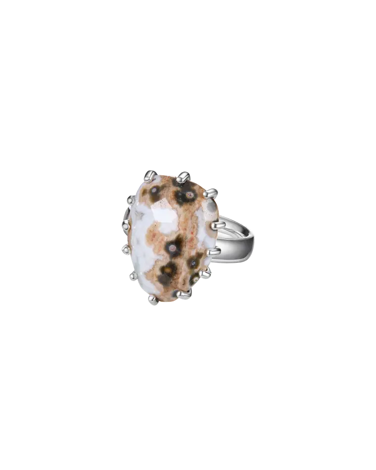 кольцо ocean bloom 16.0 размер (яшма)