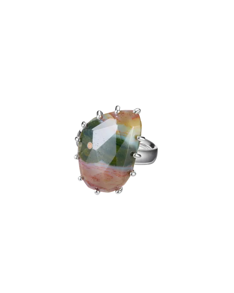 кольцо ocean bloom 18.0 размер (яшма)