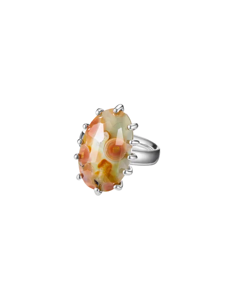 кольцо ocean bloom 15.0 размер (яшма)