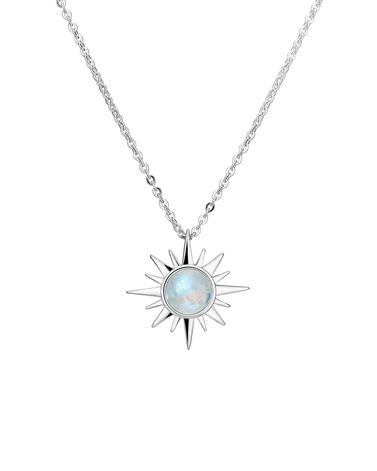 подвеска polar с лунным камнем на цепочке 40-45 см (родирование)