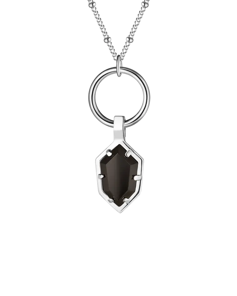 колье honu с черным ониксом на цепочке