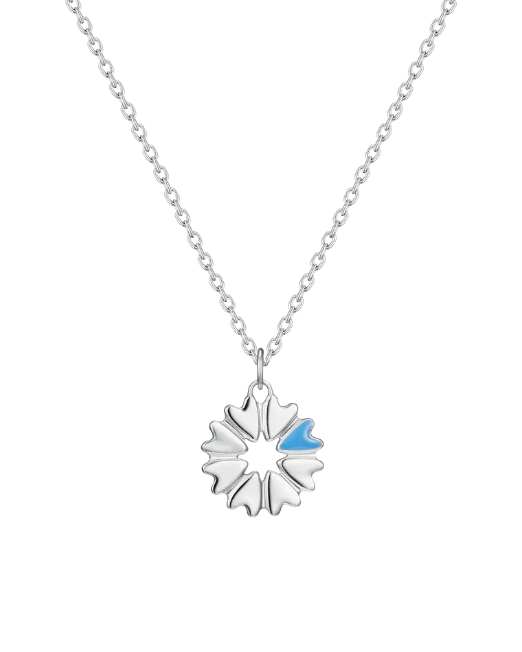 подвеска flover c голубой эмалью на цепочке 45-50 см