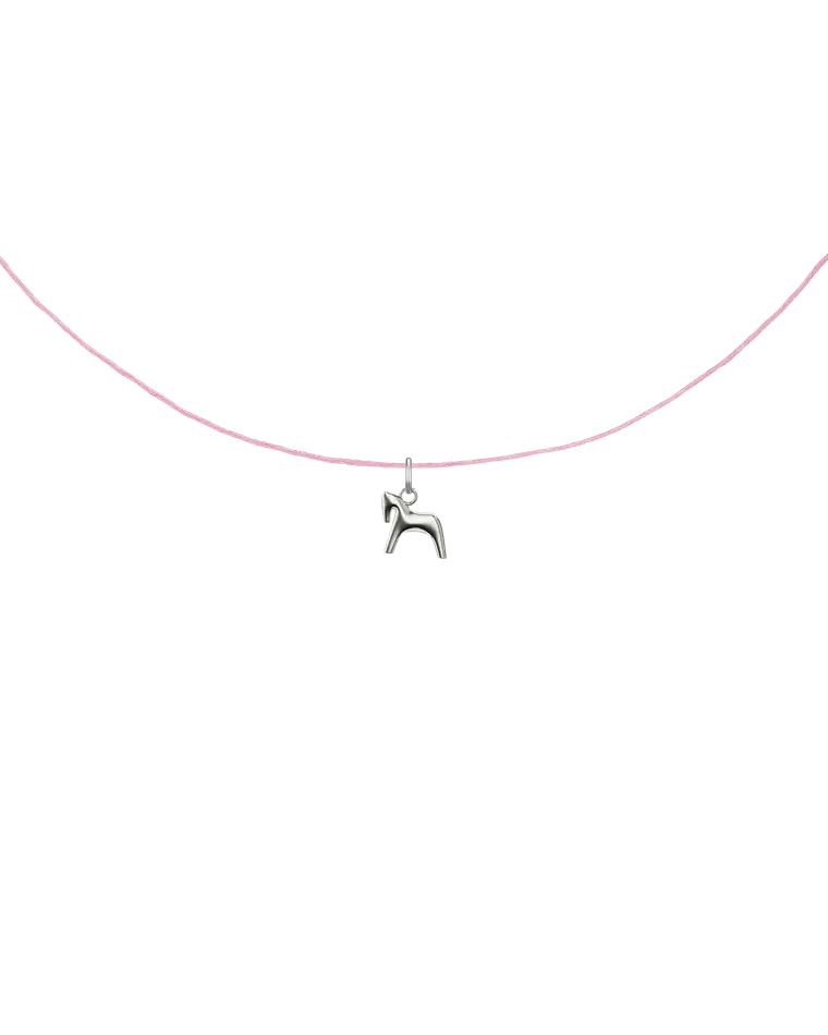 подвеска burdo из стали на хлопковом розовом шнурке