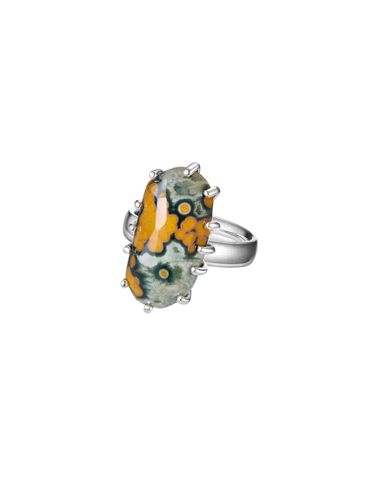 кольцо ocean bloom 16.0 размер (яшма)