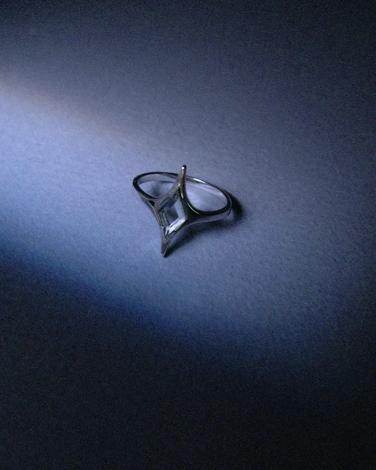 кольцо mar с голубым топазом (родирование)