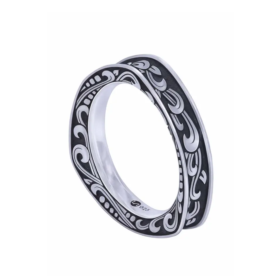 кольцо traingle engraved