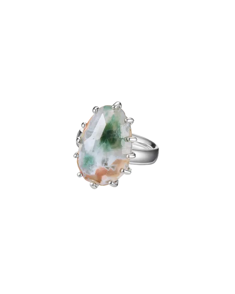 кольцо ocean bloom 16.0 размер (яшма)