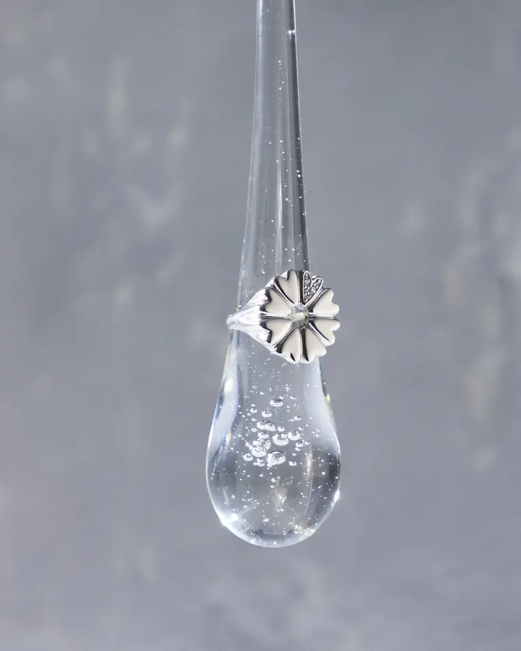 кольцо-печатка flover с белым топазом