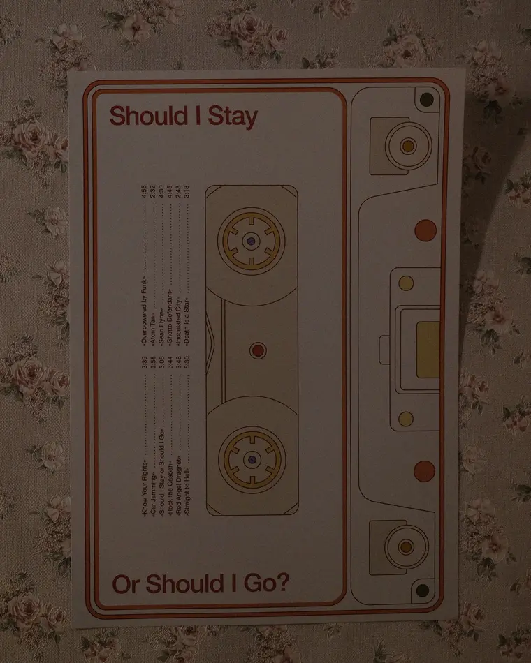 постер should i stay (white)