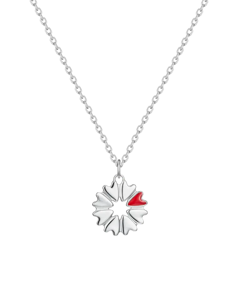 подвеска FLOVER c красной эмалью на цепочке 45-50 см