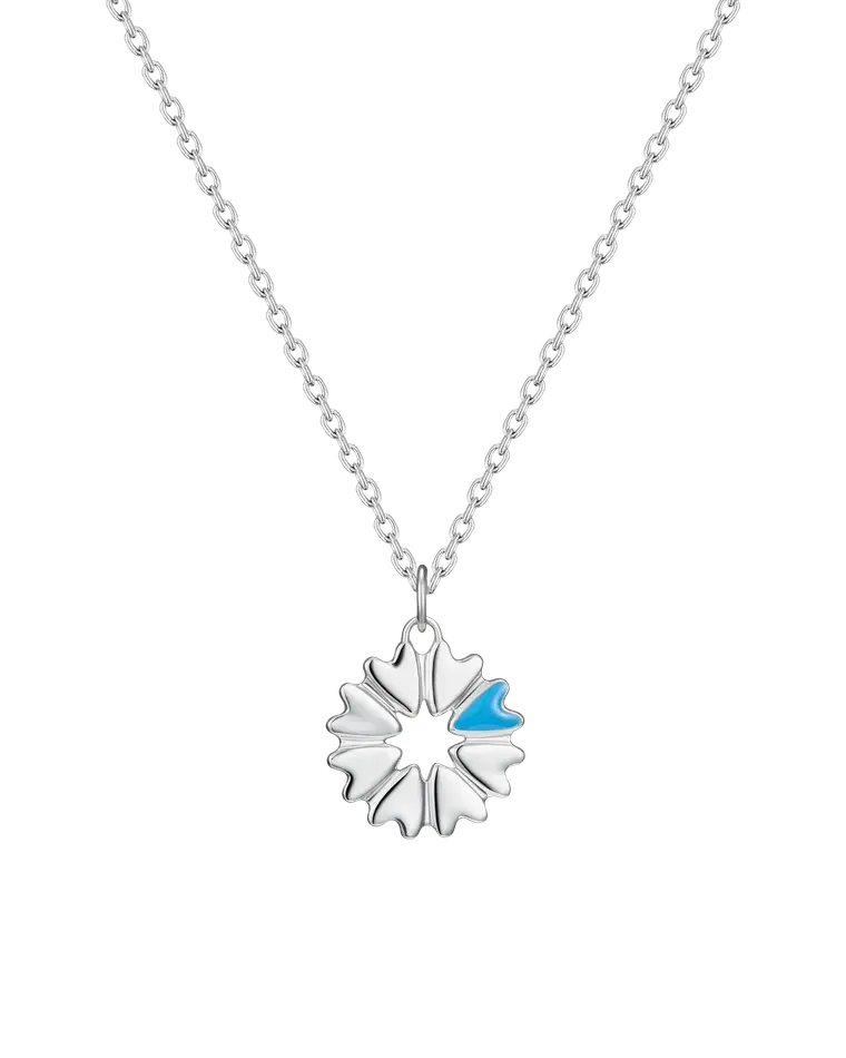 подвеска FLOVER c голубой эмалью на цепочке 45-50 см