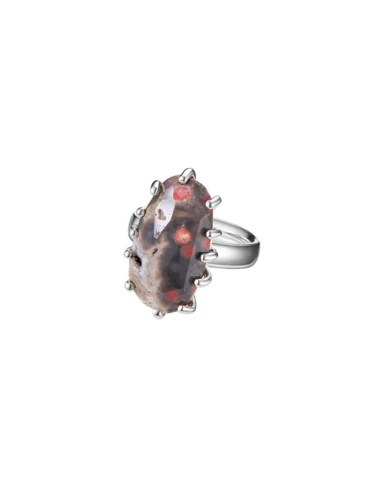 кольцо ocean bloom 15 размер (яшма)