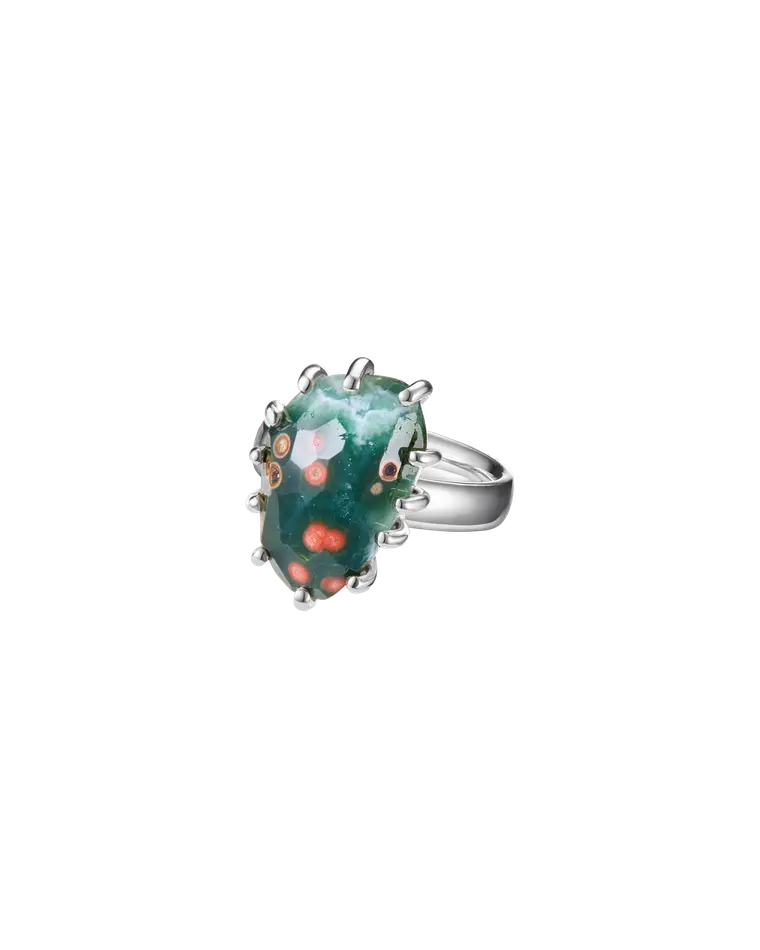 кольцо ocean bloom 15 размер (яшма)