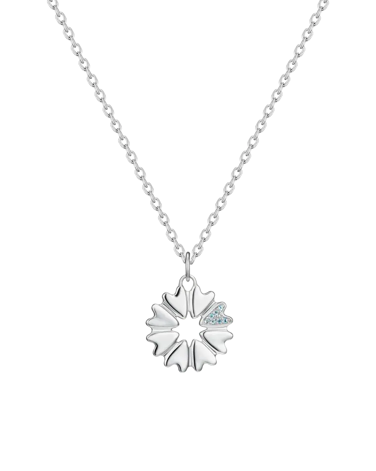 подвеска FLOVER c голубым топазом на цепочке 45-50 см