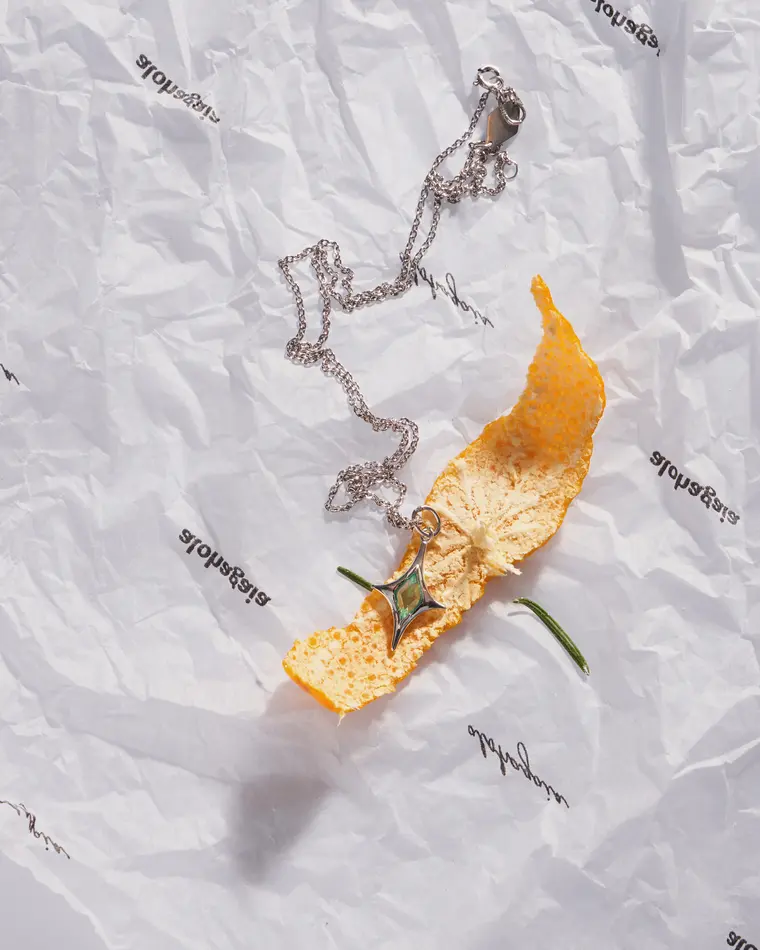 подвеска mar с зеленым опалом (родирование)