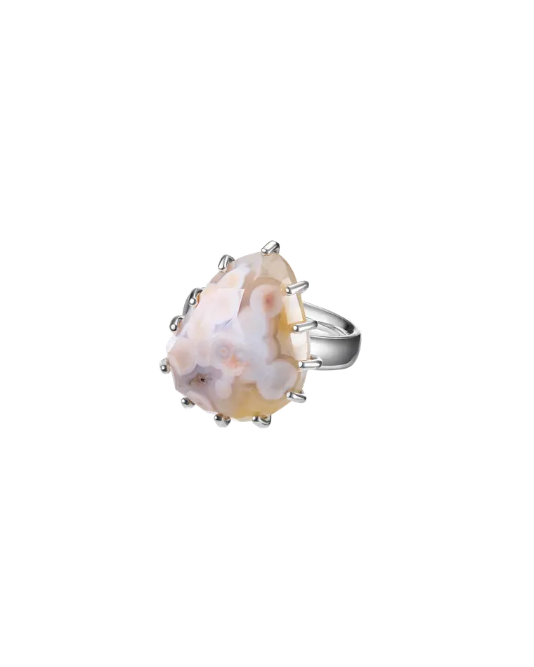 кольцо ocean bloom 19.5 размер (яшма)