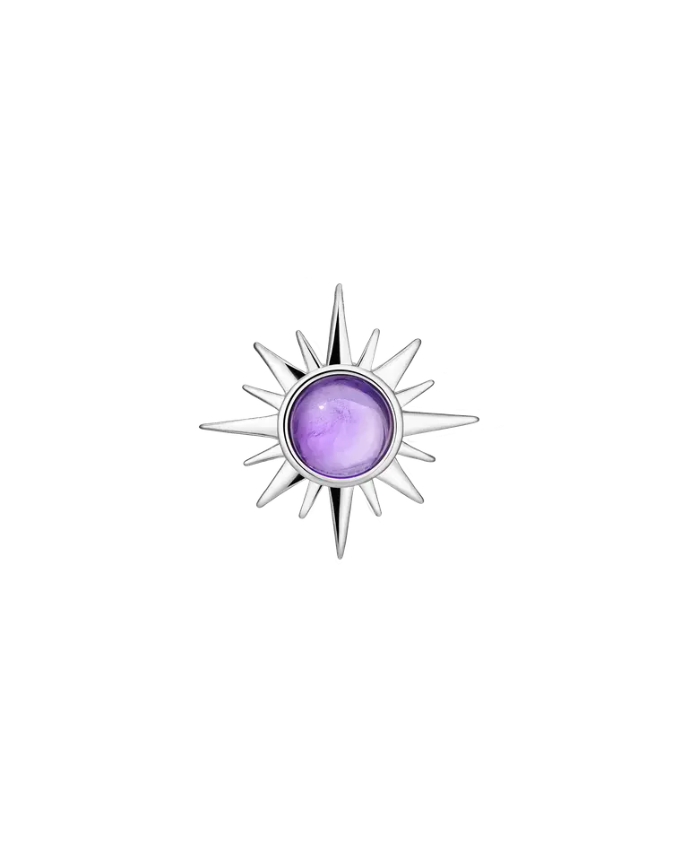 подвеска polar с аметистом (родирование)
