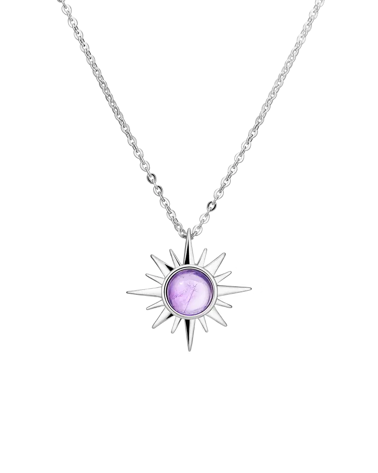 подвеска polar с аметистом на цепочке 40-45 см (родирование)