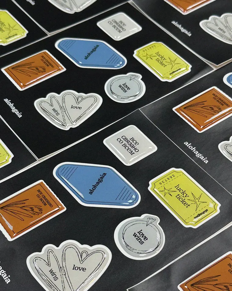 набор объемных стикеров (6 шт)