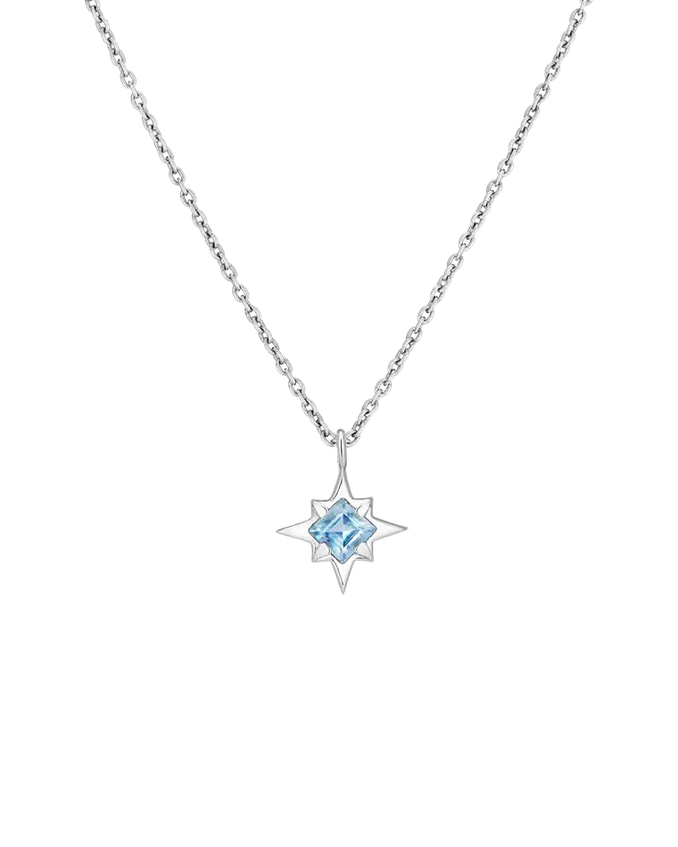 подвеска stardust с голубым топазом (родирование)