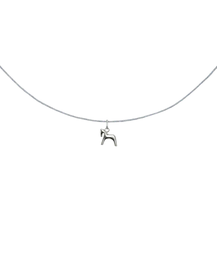 подвеска burdo из стали на хлопковом сером шнурке