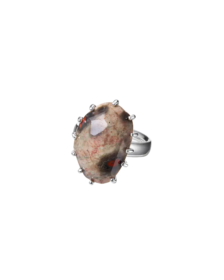 кольцо ocean bloom 19.0 размер (яшма)