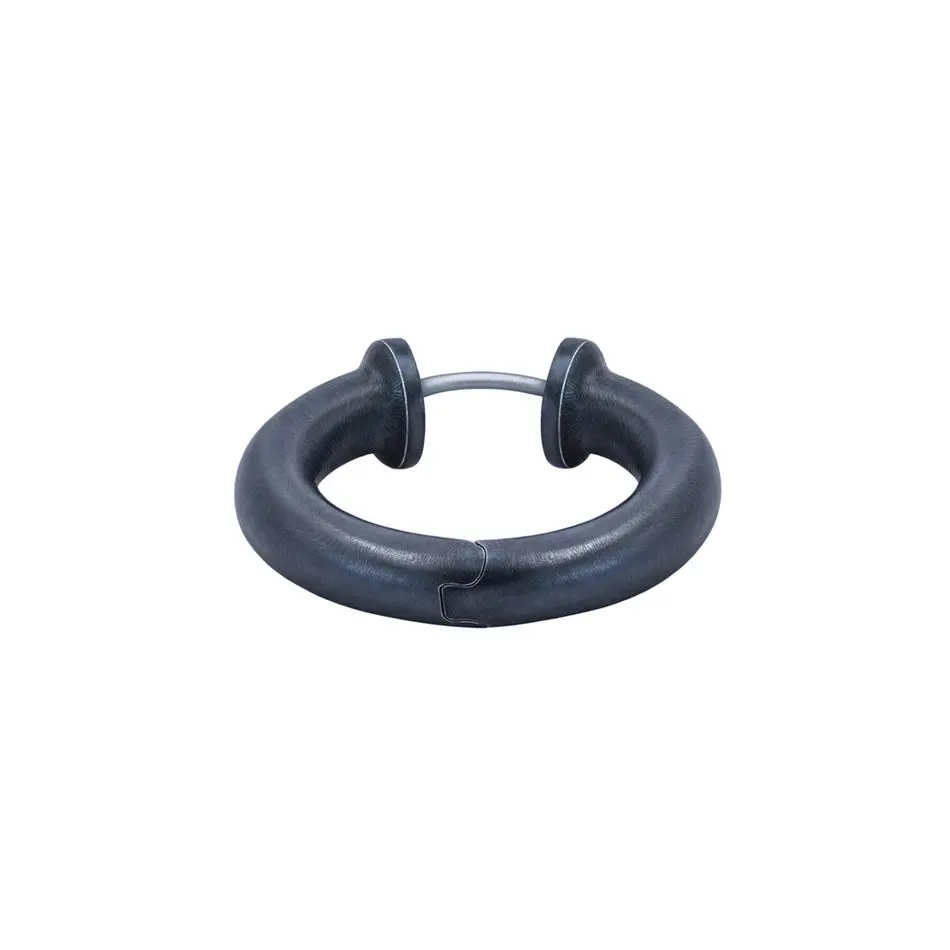 моносерьга-кольцо IOTA (черная)