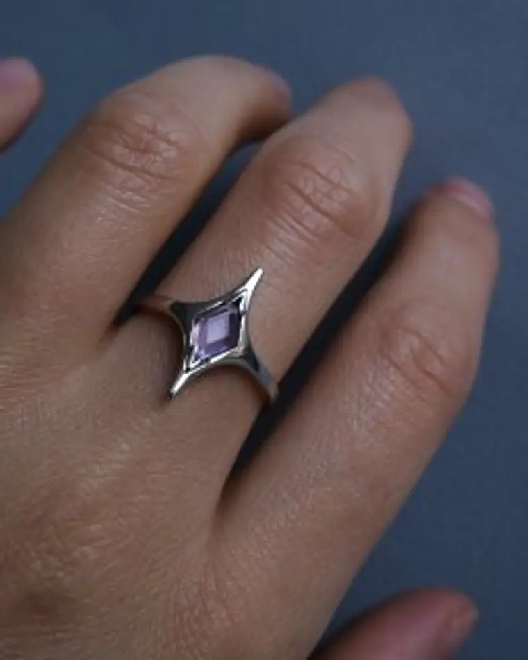 кольцо mar с аметистом (родирование)