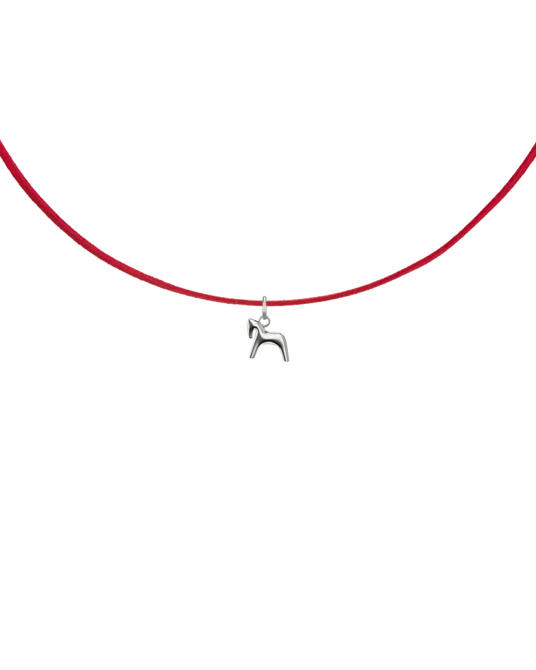 подвеска burdo из стали на замшевом красном шнурке