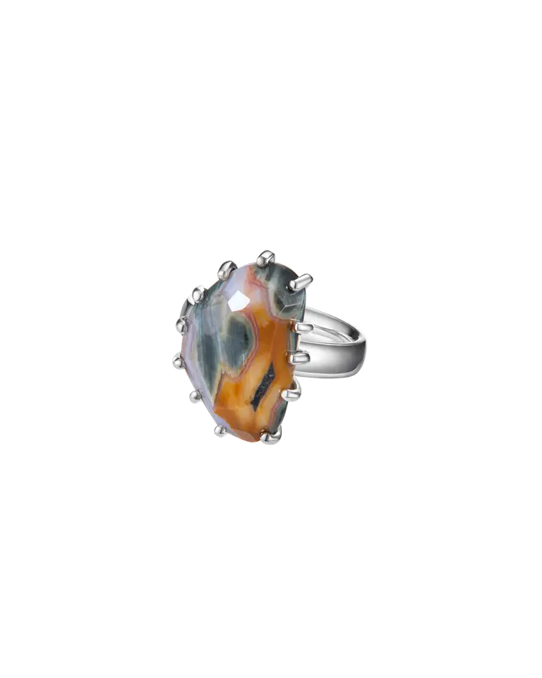 кольцо ocean bloom 16.0 размер (яшма)