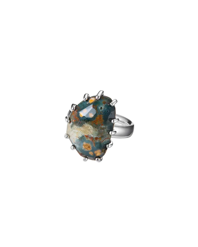 кольцо ocean bloom 16.0 размер (яшма)