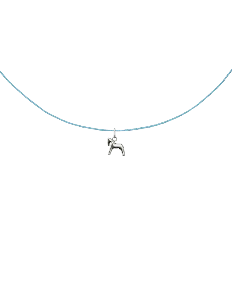 подвеска burdo из стали на хлопковом голубом шнурке