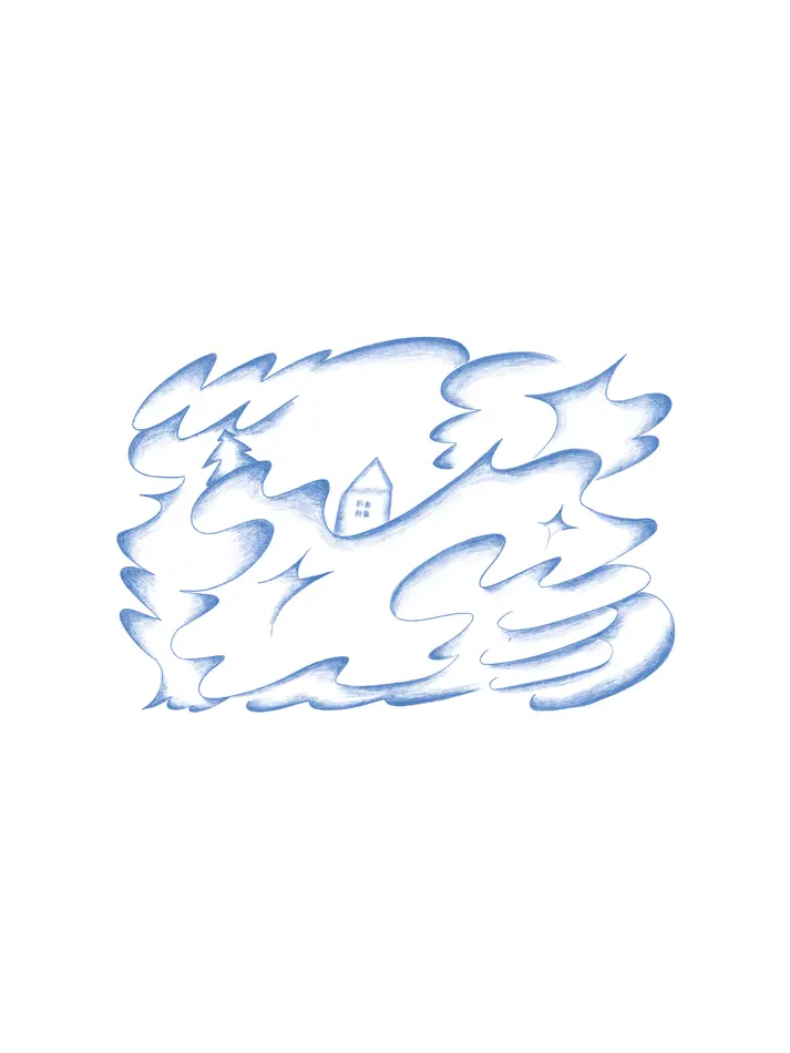 открытка синяя вьюга