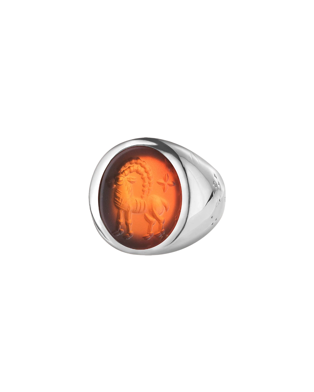 кольцо-печатка LAB230 с инталией 14.5 размера (сердолик)
