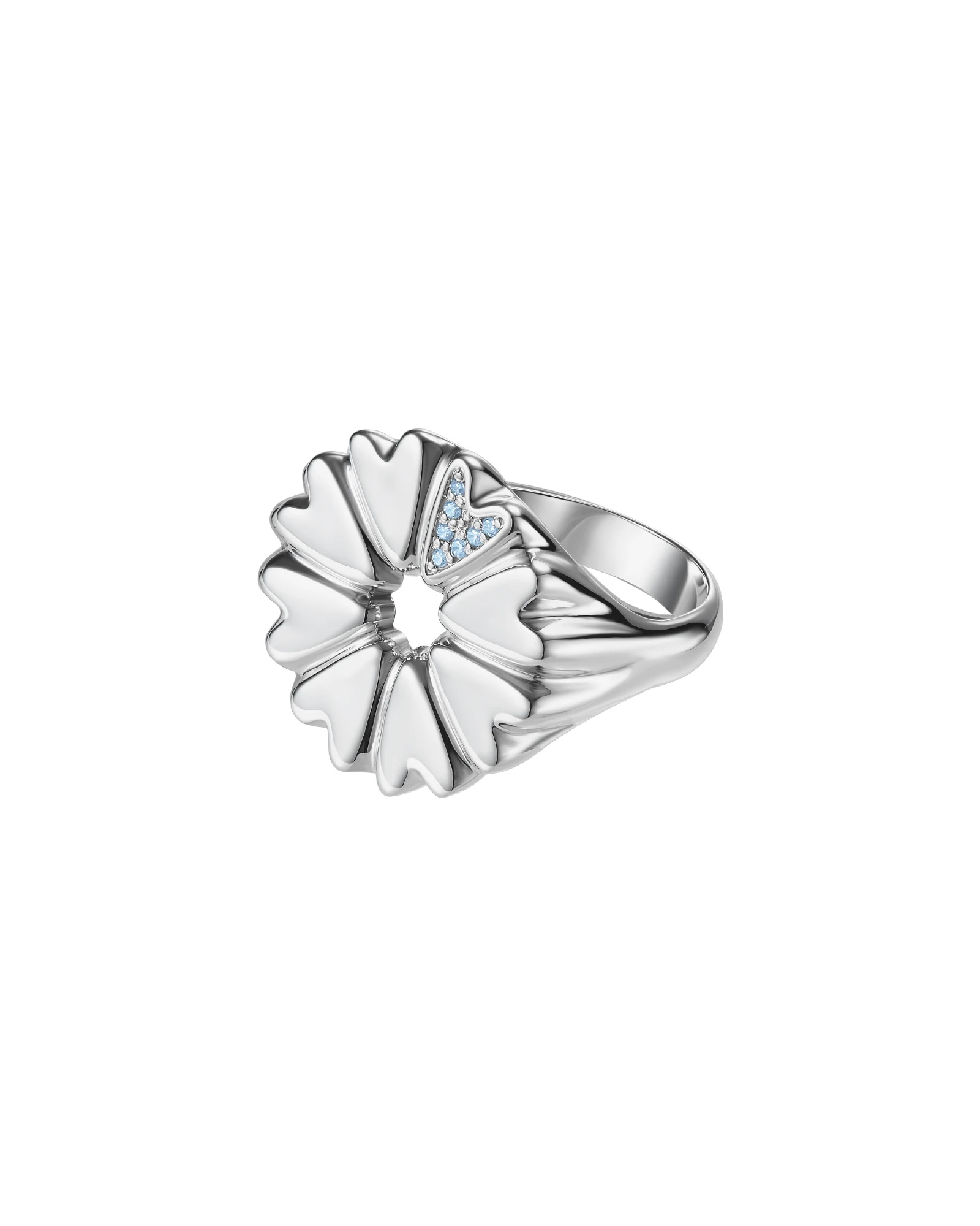 кольцо-печатка FLOVER с голубым топазом кольцо-печатка FLOVER с голубым топазом