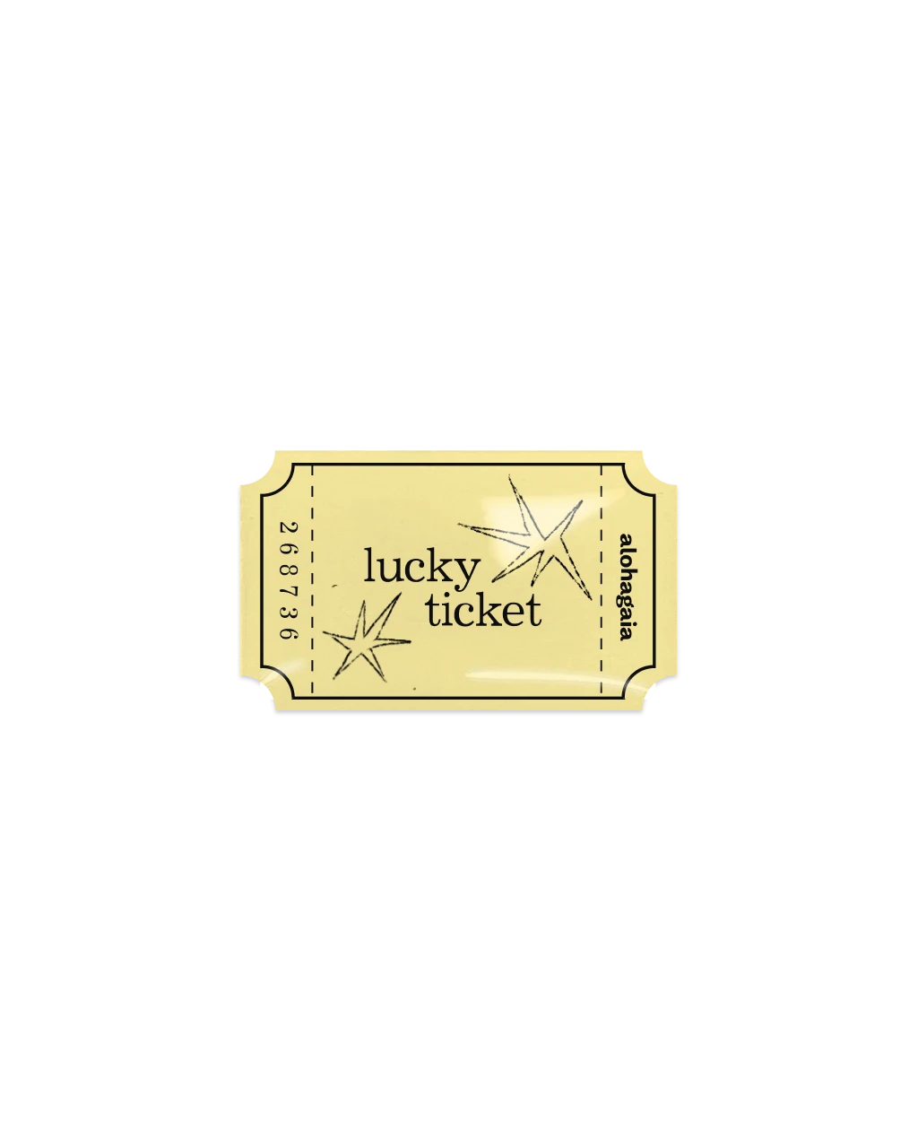 объемный стикер LUCKY TICKET