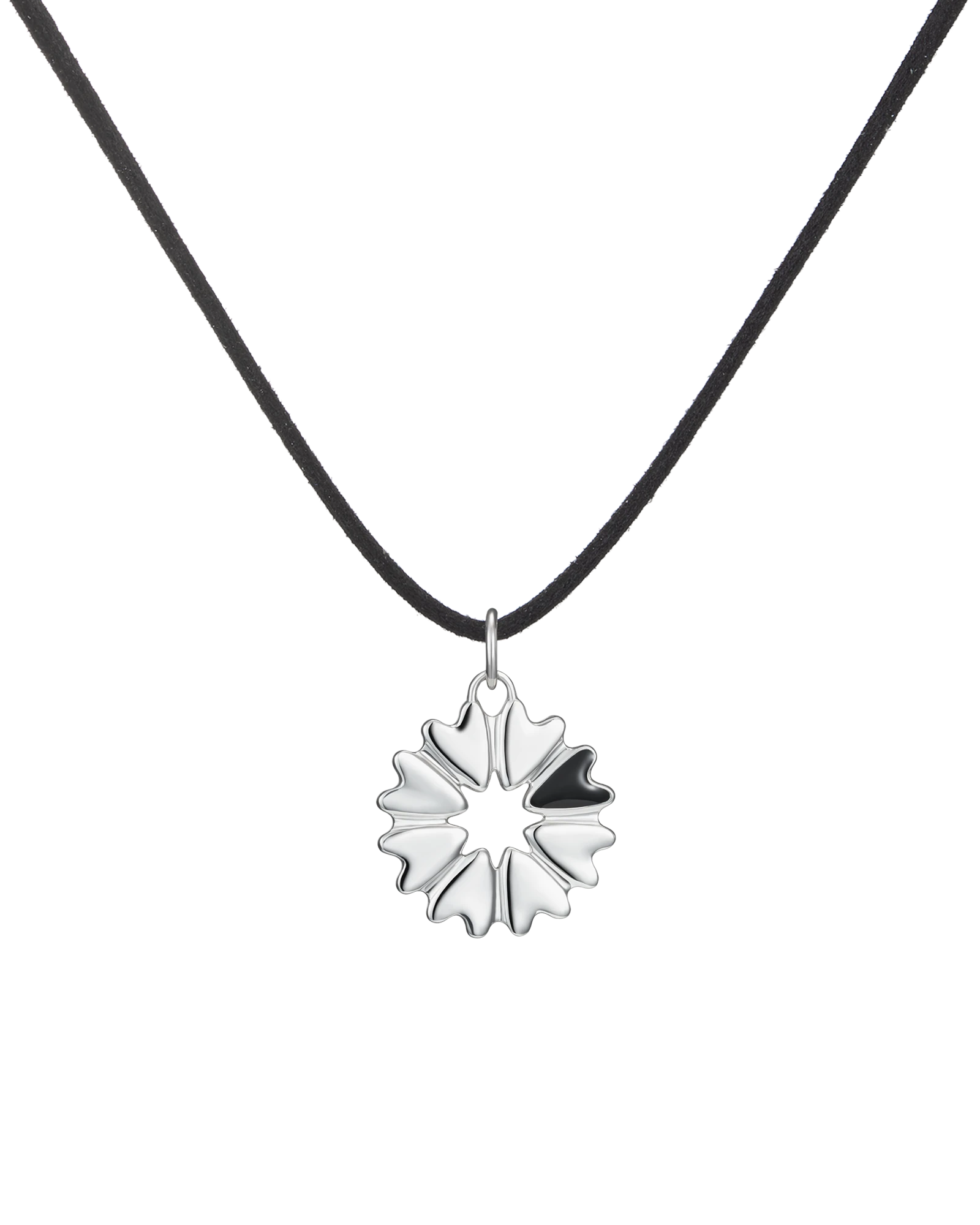 подвеска FLOVER с черной эмалью на черном замшевом шнурке подвеска FLOVER с черной эмалью на черном замшевом шнурке