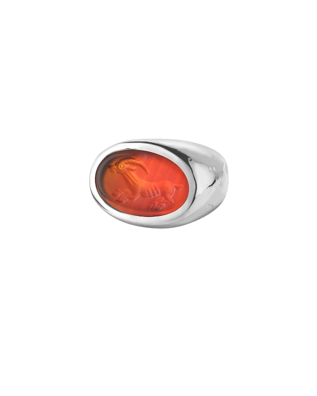 кольцо-печатка LAB225 с инталией 13.5 размера (сердолик)