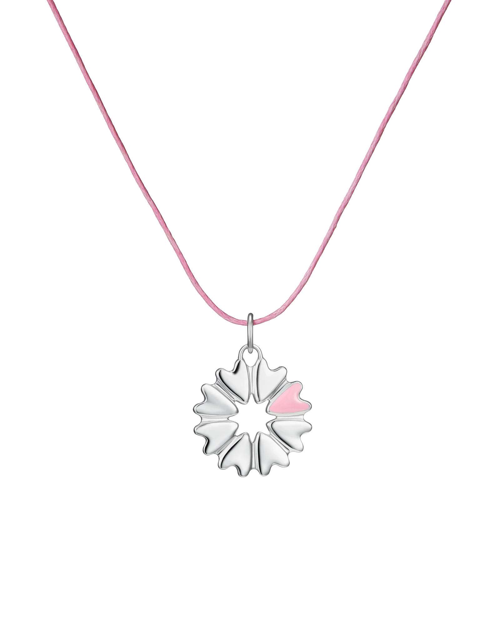 подвеска FLOVER c розовой эмалью на хлопковом розовом шнурке подвеска FLOVER c розовой эмалью на хлопковом розовом шнурке