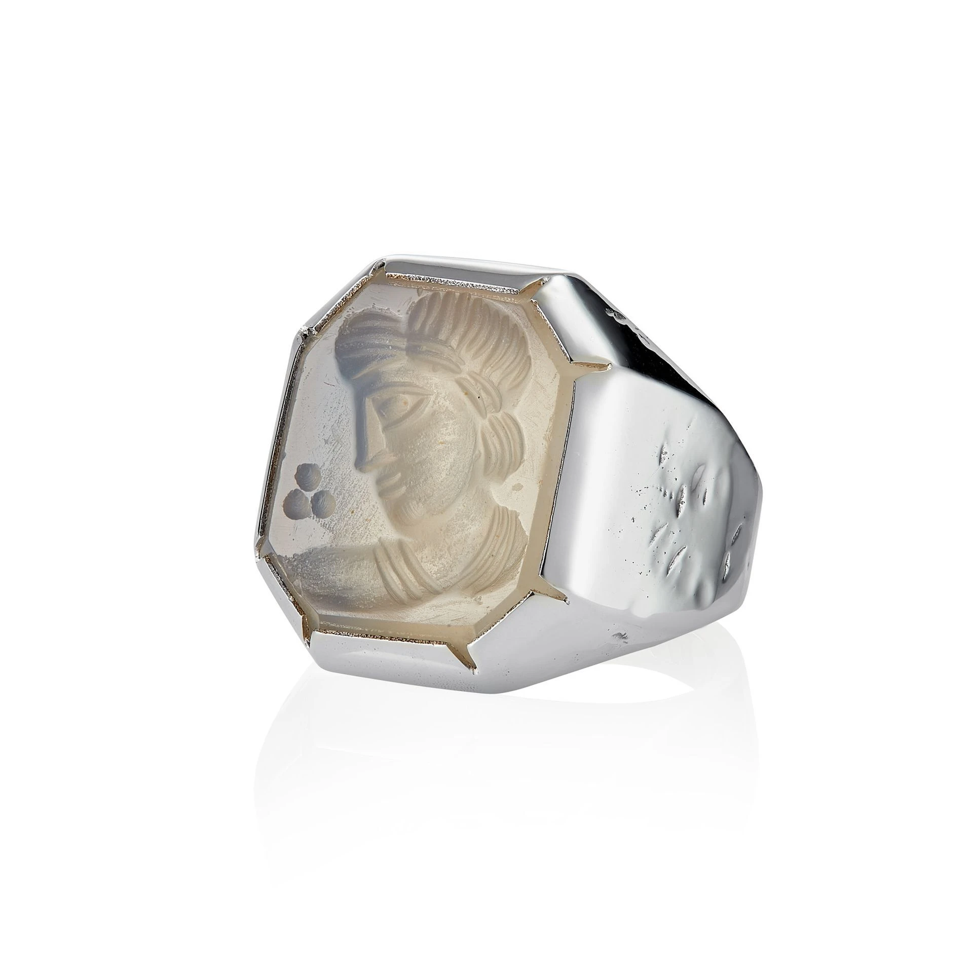 lab132 кольцо-печатка с инталией 15.5 (кварц)