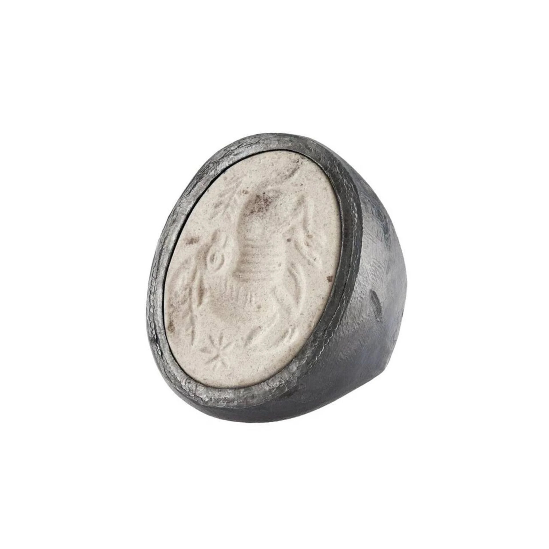 lab198 кольцо-печатка с инталией 18 размера (агат)